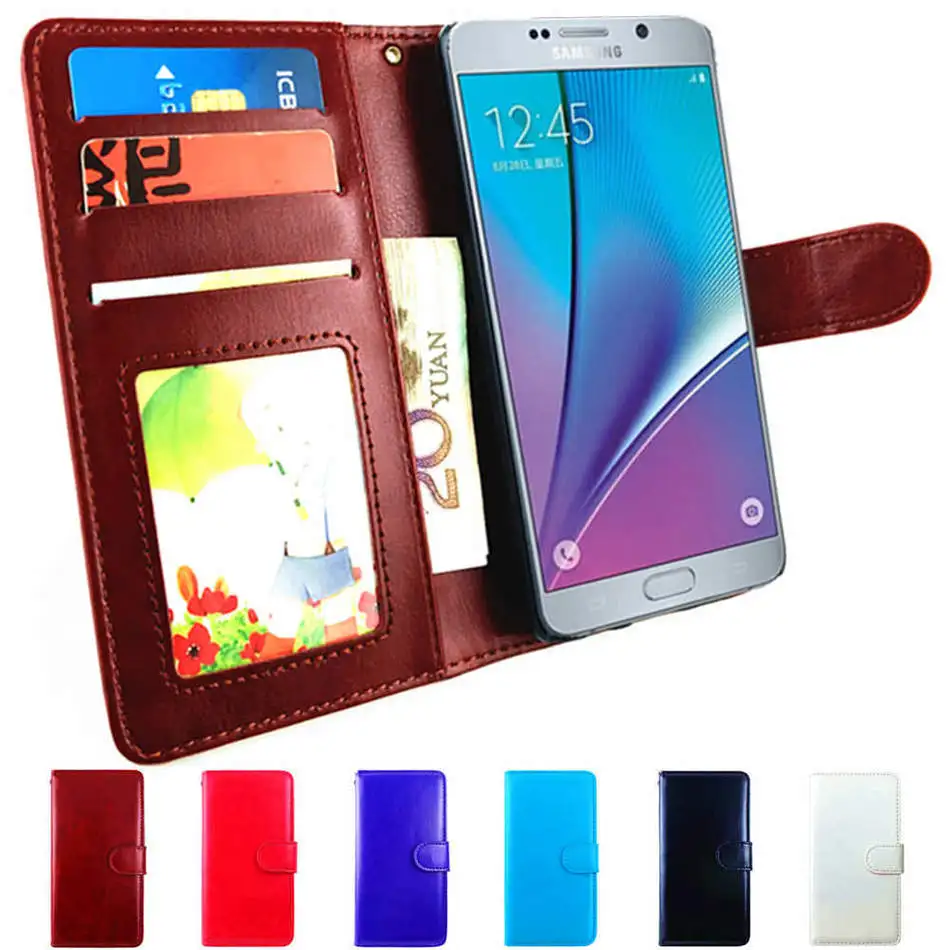 Роскошный чехол бумажник с откидной крышкой для Samsung Galaxy Note 5 кожаный телефона