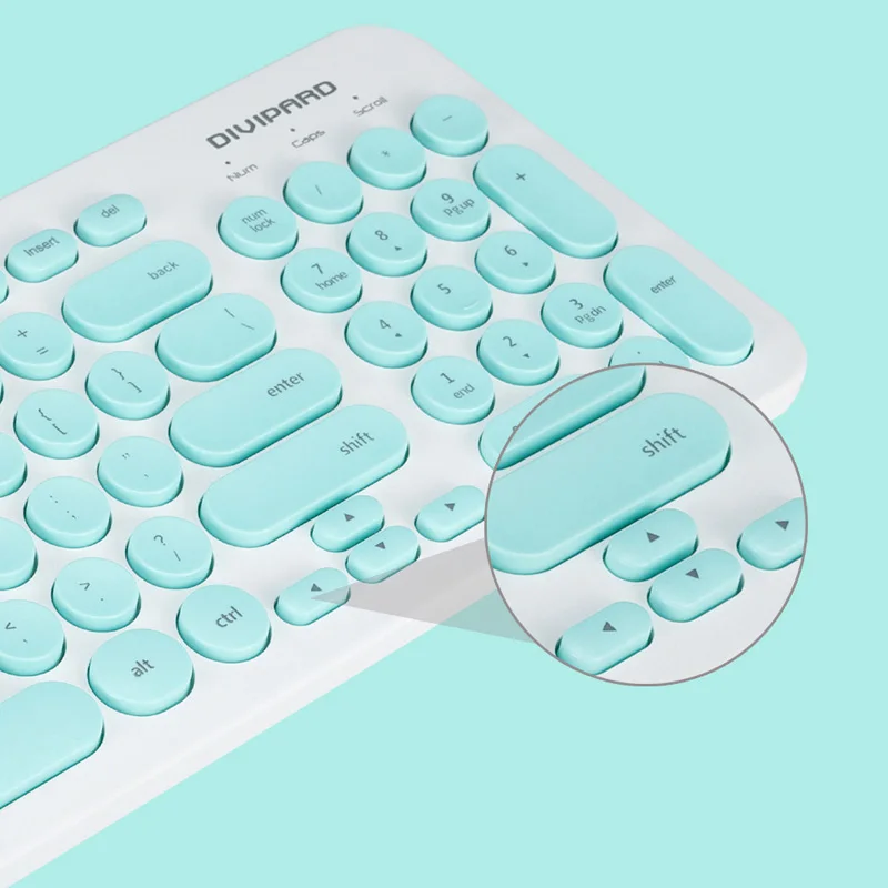 Розовая Милая клавиатура Мини в стиле ретро 96 клавиш USB Проводная круглая для