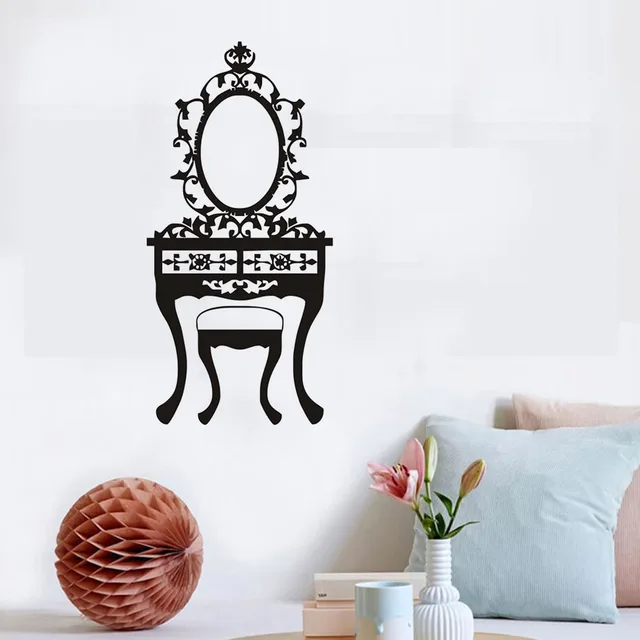 Vinyl Wandaufkleber Mädchen Schlafzimmer Spiegel Wc Tisch Salon Tapete Schwarz Poster Aushöhlen Wohnkultur Kunst Wandbild Dekoration Vinyl Wandaufkleber Mädchen Schlafzimmer Spiegel Wc Tisch Salon Tapete Schwarz Poster Aushöhlen Wohnkultur Kunst Wandbild Dekoration
