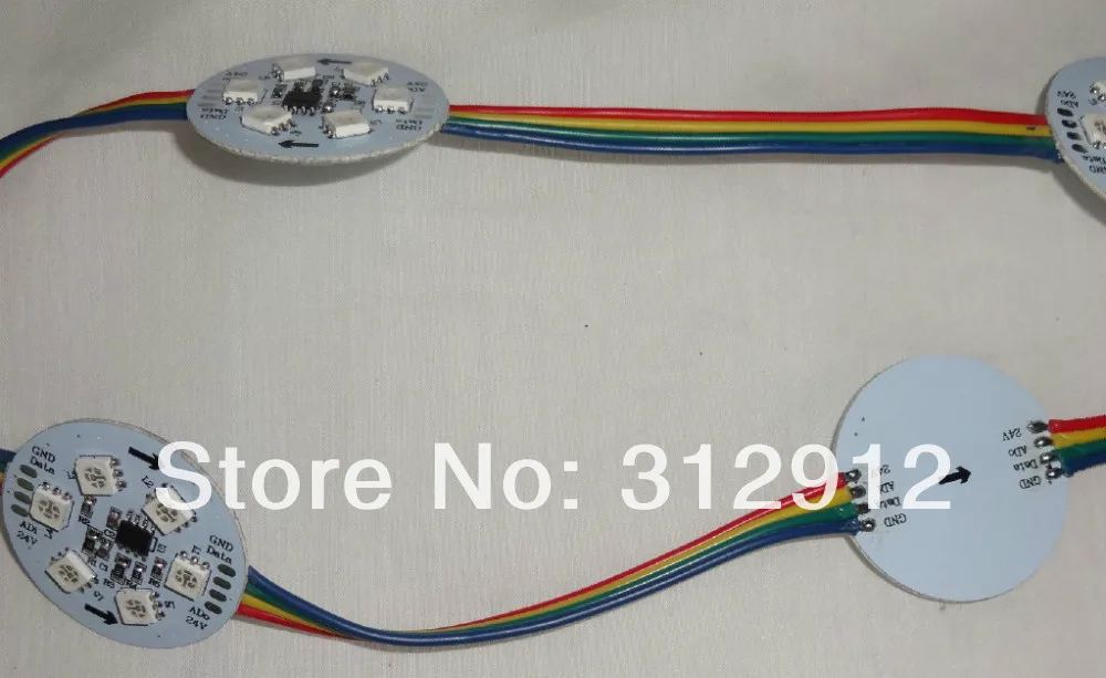 20 шт. DC24V WS2821A DMX512 управляемый пиксельный модуль не водонепроницаемый 6 5050 SMD RGB LED 1