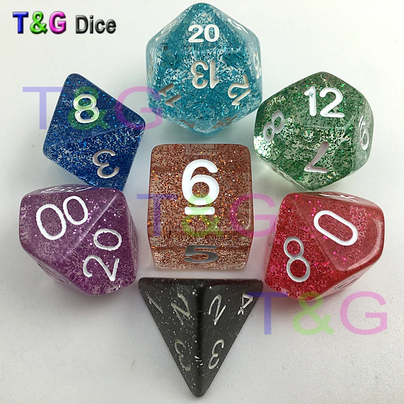 Горячая 7 разные цвета набор костей для ролевых игр D4 D6 D8 D10 D00 D12 D20
