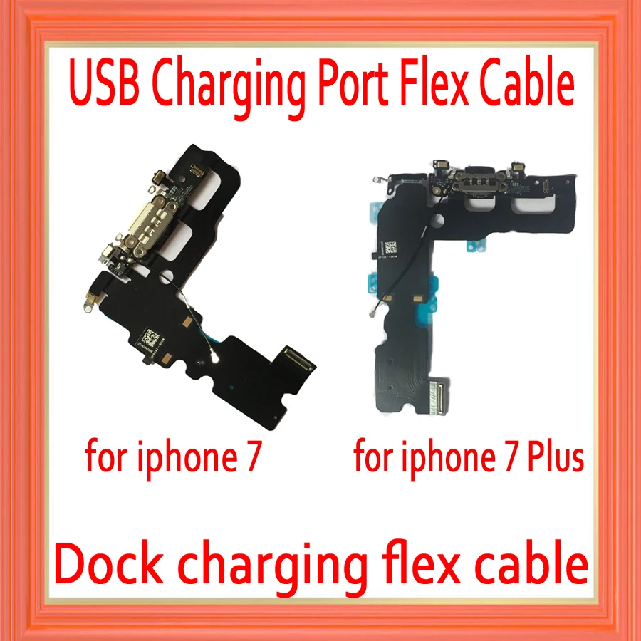 New Charger Charging Port USB Dock Connector replacement For iPhone 7 7 Plus Headphone Audio Jack Flex Cable For iPhone 7 7P