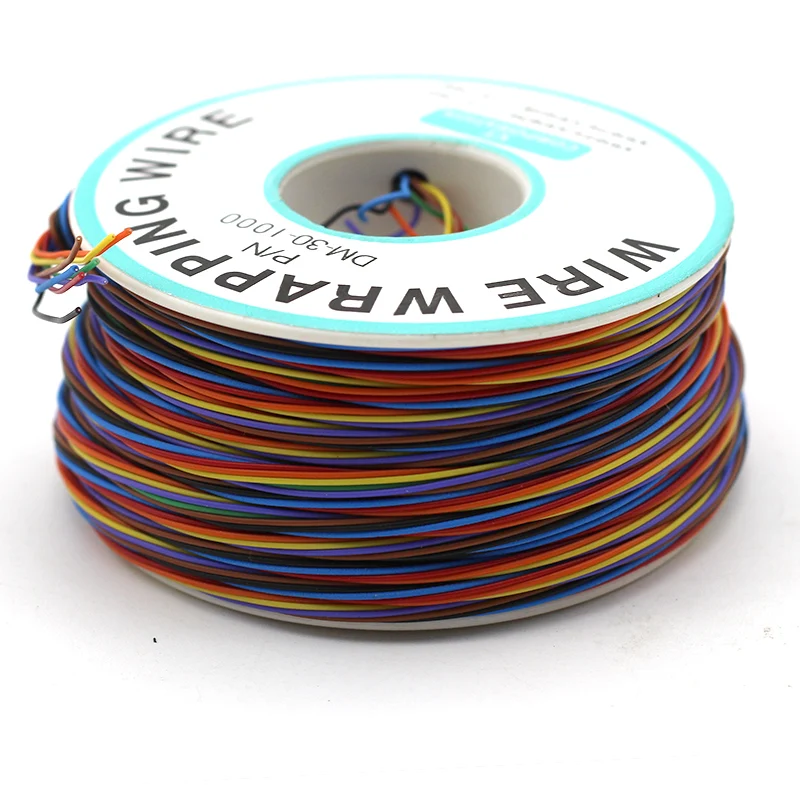 8 цветов 30AWG провода обёрточная бумага ping Луженая Медь твердая ПВХ изоляция одножильный медный кабель Ok провода электрический провод обёрточная бумага инструмент