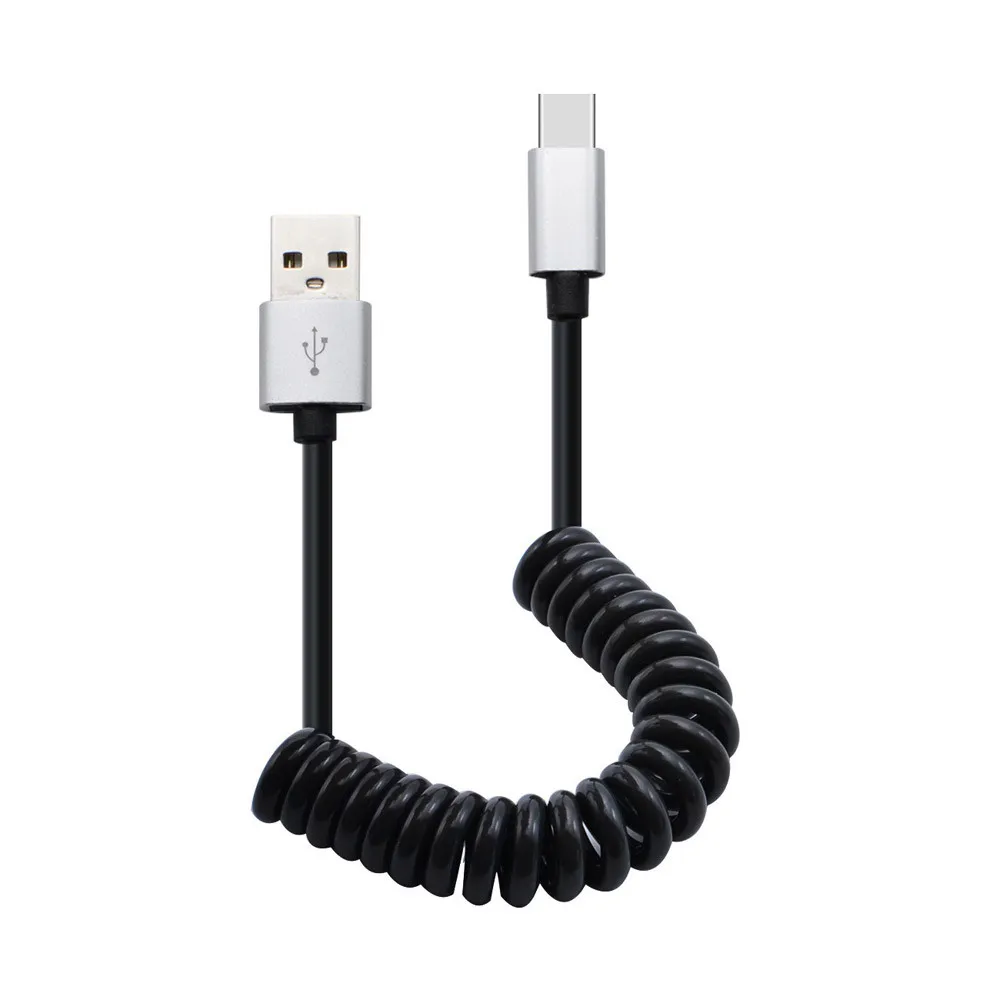 1M type-C телефонный кабель type-C зарядное устройство Спиральный кабель для синхронизации данных для мобильных телефонов Универсальные кабели для смартфонов# YL5 - Цвет: Silver