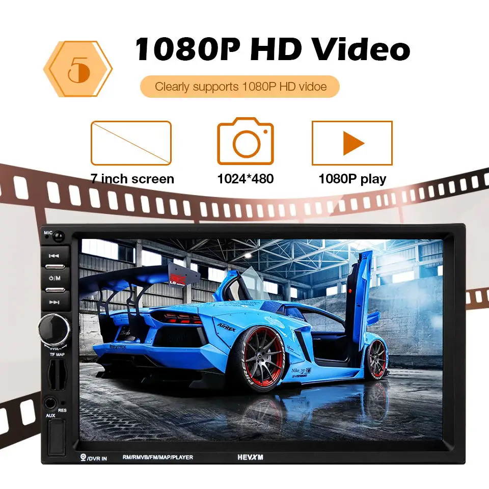 

2Din Car Radio 7" HD Touch Mirror Link GPS Multimedia MP5 Player Rear View Camera Auto Radio Bluetooth Car GPS Multimedia Player