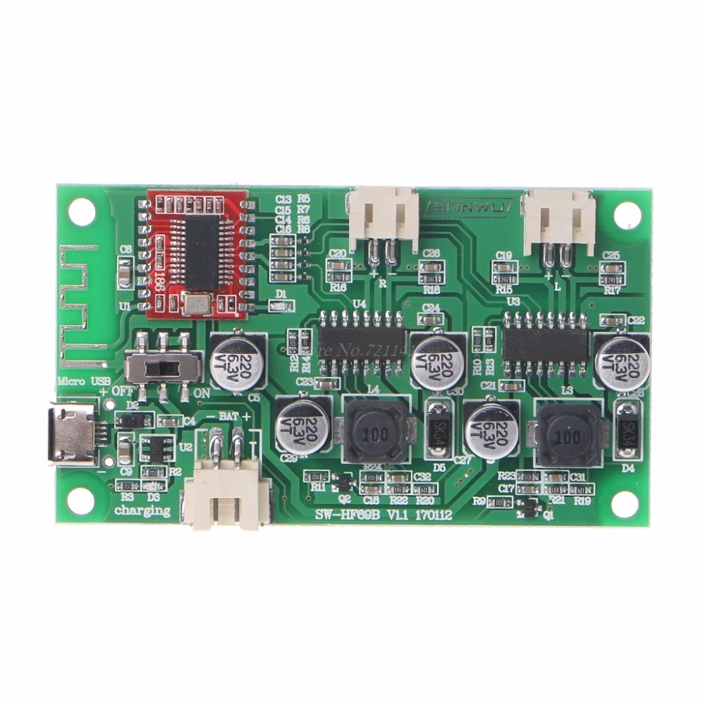 HF69B 6 Вт + двухканальный стереозвук с Bluetooth динамик усилитель мощности плата