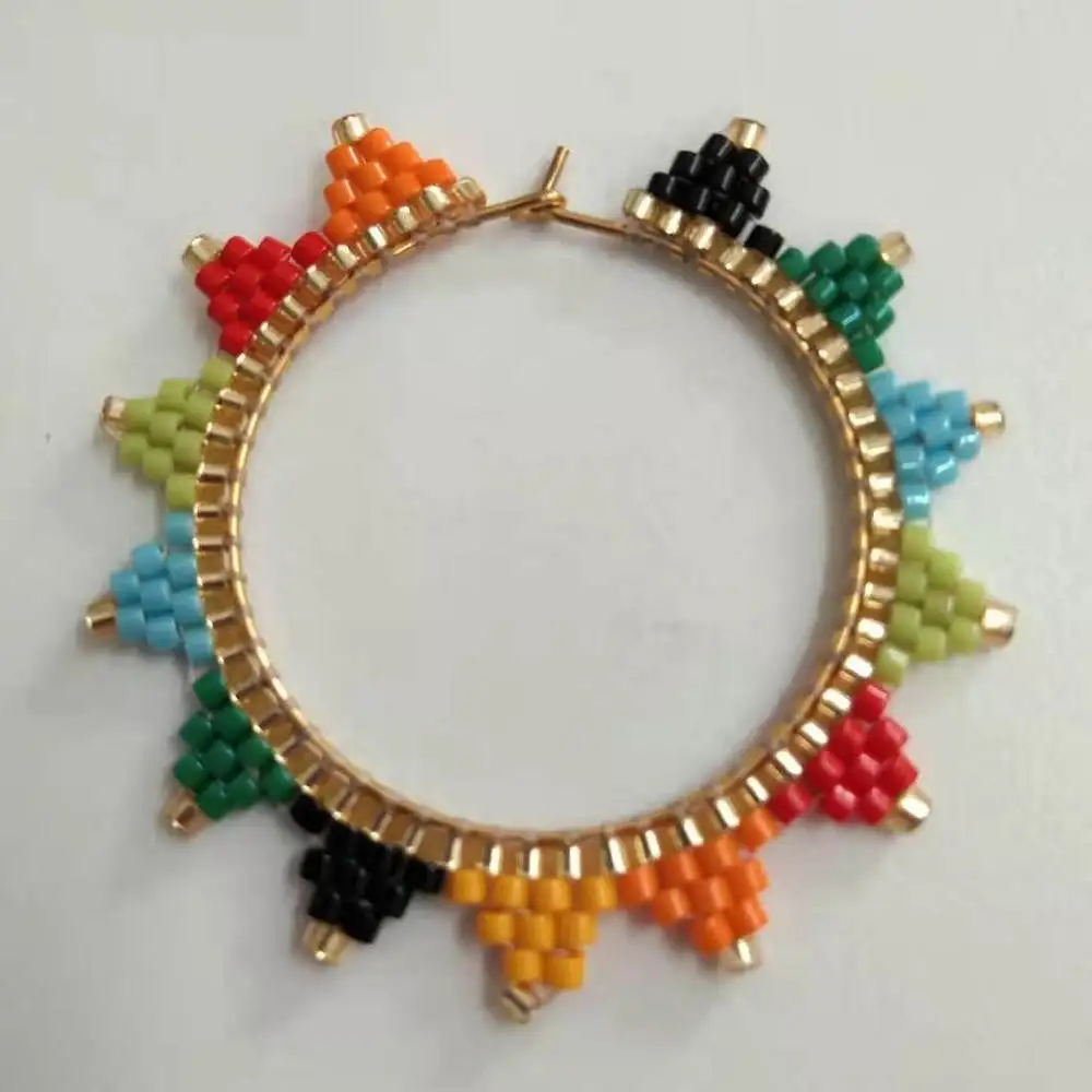 

Shinus 10Pcs/lot Miyuki Accessories Fit MIYUKI Earrings Bohemian Summer Beach Rainbow Jewelry Colorful Handmade Bijoux Boho Chic