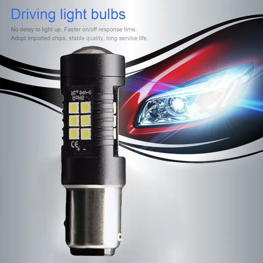 

Car Accessories Auto Headlamp COB Fog Light Bulb 2PCS 3030 21SMD 1157 High Power 6500K Super White LED Fog Lights Driving Bulbs