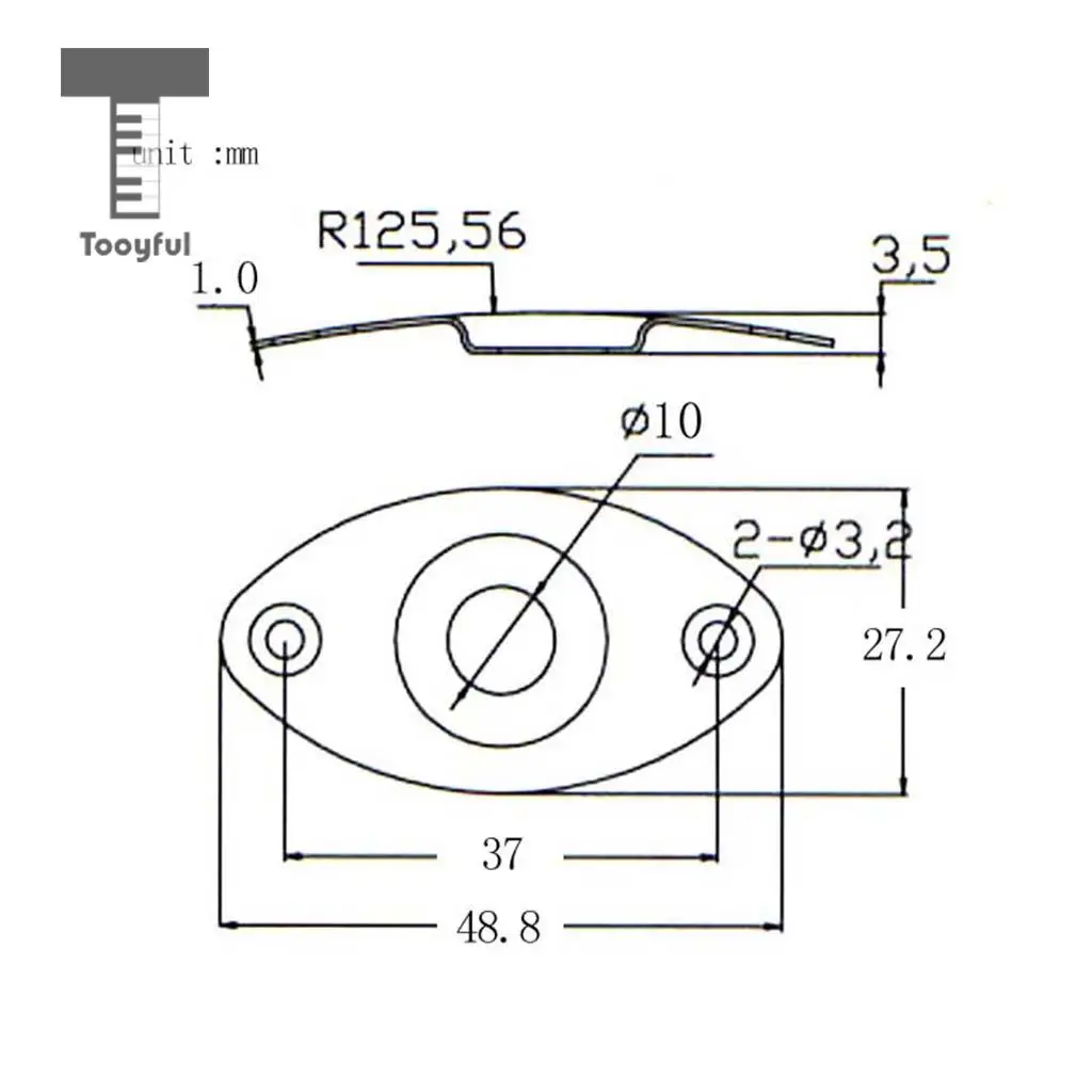 Tooyful 2pc Electric Bass Guitar Jack Output Input Socket Cover Plate with 2 Mounting Screws for Oval Style