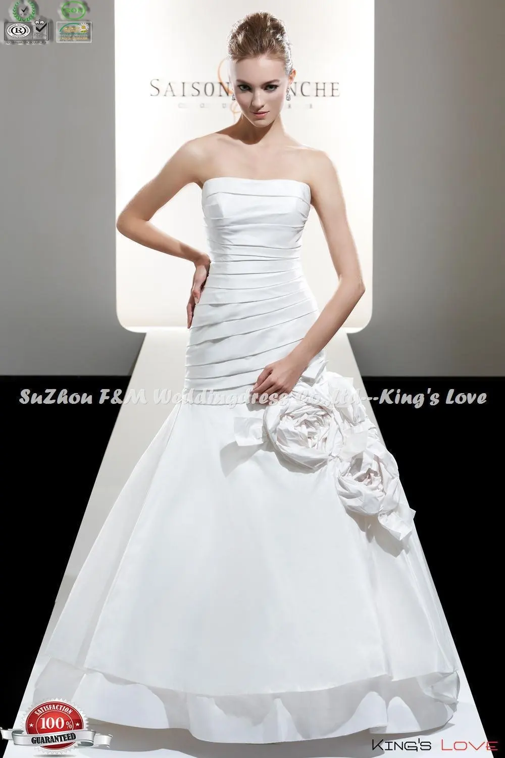 KING'S LOVE NEW!! Factory outlet senter Sweetheart Sheath Ruffle Flower Silk Taffeta Classic Wedding Dress | Свадьбы и торжества