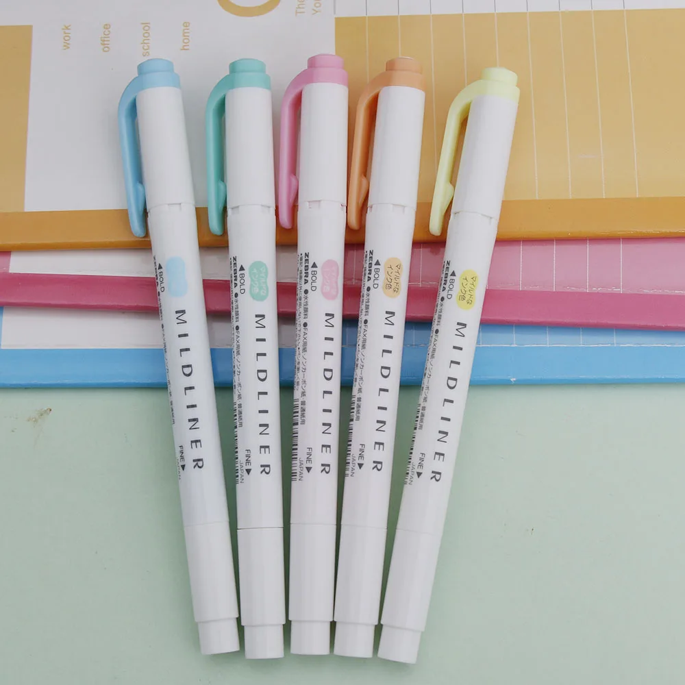 5 цветов/набор японский мягкий лайнер ручки для рисования маркер ручка двойная головка флуоресцентная ручка художественный маркер Mildliner Mark Pen