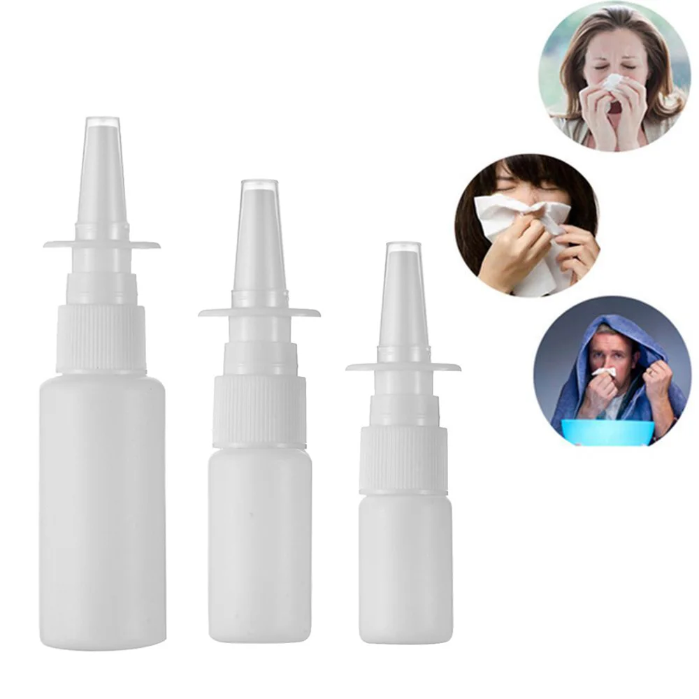 

2PC 10ml/20ml/30ml White Plastic Empty Nasal Spray Bottles Pump Sprayer Mist Nose Spray Medical Packaging Refillable Bottle Tool