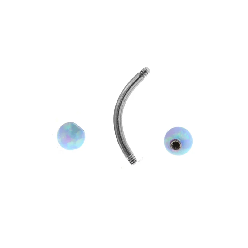 1Pc Opal Eyebrow Piercing 1.2*6/8/10mm 316L Surgical Steel Labret Lip Ring Nipple/Eyebrow Bar Body Piercing earring tragus ring - Image 3
