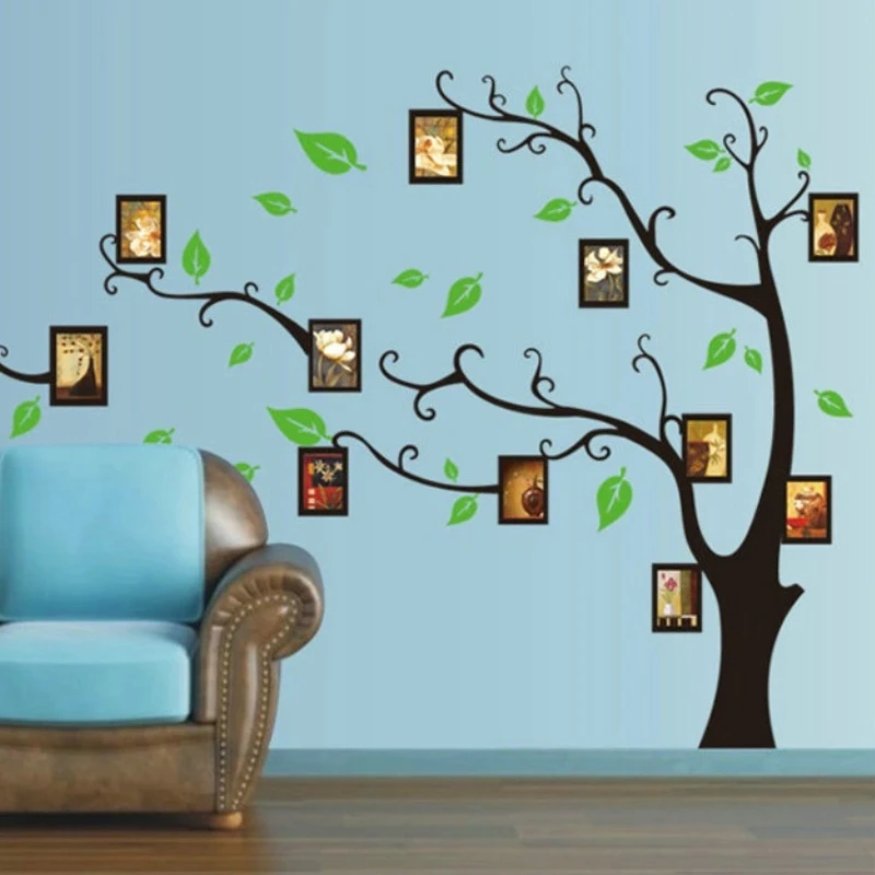 

Sticker On The Wall Black Art Photo Frame Memory Tree Wall Stickers Home Decor Family Tree Wall Decal Mural Poster