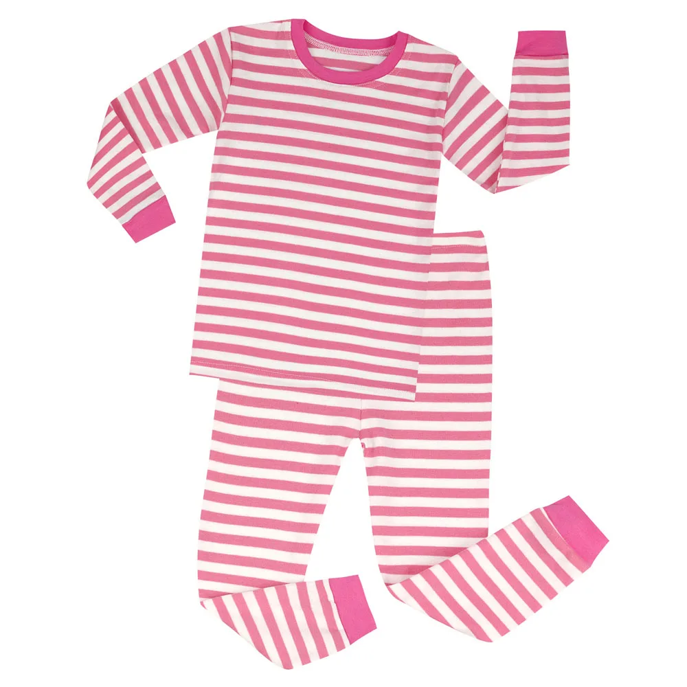 Модные детские рождественские пижамы Детская одежда для сна полосатые детей 1 8