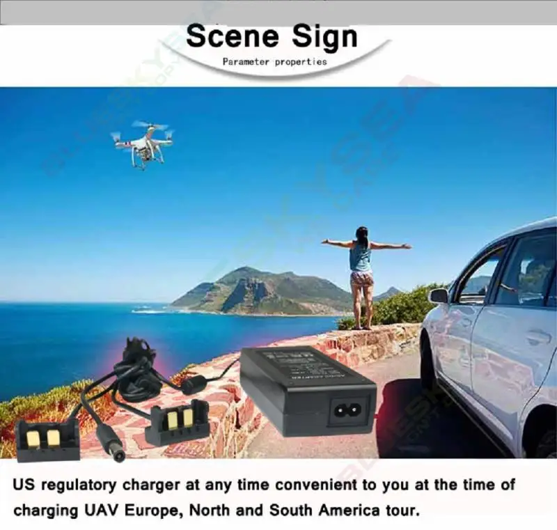 DJI Phantom 3 Pro 2 CH Batteries And Controller Charger Power Adapter W/ AC Cable DJI Phantom 3 Pro 2 CH Batteries And Controller Charger Power Adapter W/ AC Cable