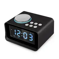 Desktop Wireless Bluetooth Speakers Alarm Clock FM Radio USB Charging Port U Disk TF Card MP3 Player Thermometer with Mic