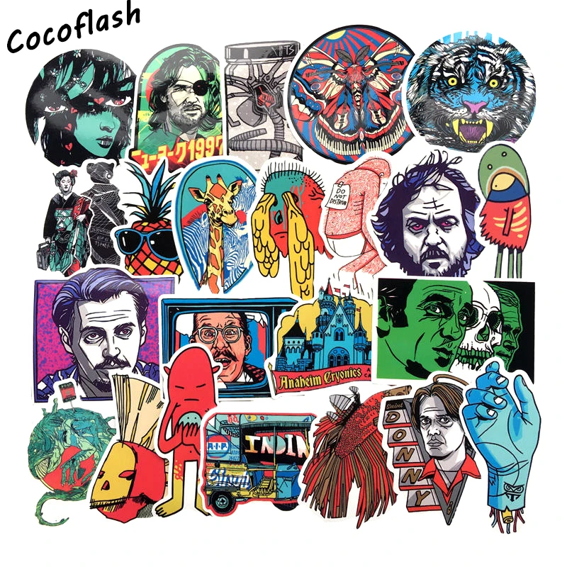 HOT 60PCS/Lot Not Repeat the New European and American Rock Hip-hop Style Graffiti Stickers Suitcase Luggage Guitar Toy Stickers