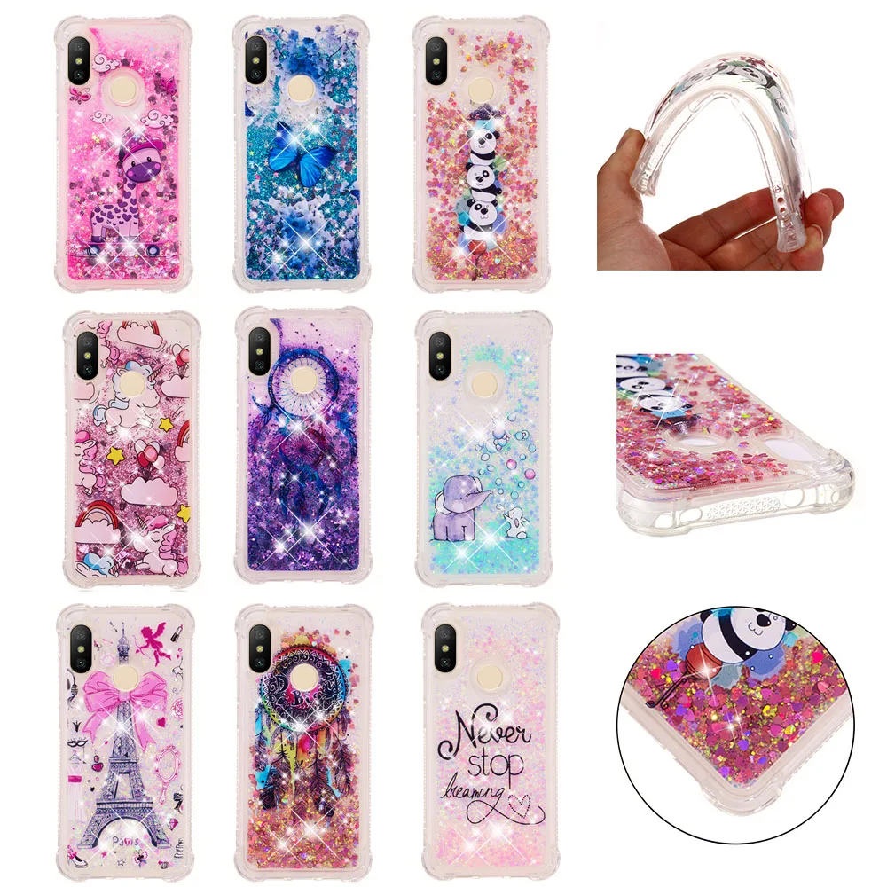 

Liquid case sFor xiaomi Mi A2 lite quicksand Case coque For redmi S2 redmi 6 6A 6 pro case Glitter Silicone Soft TPU Back cover