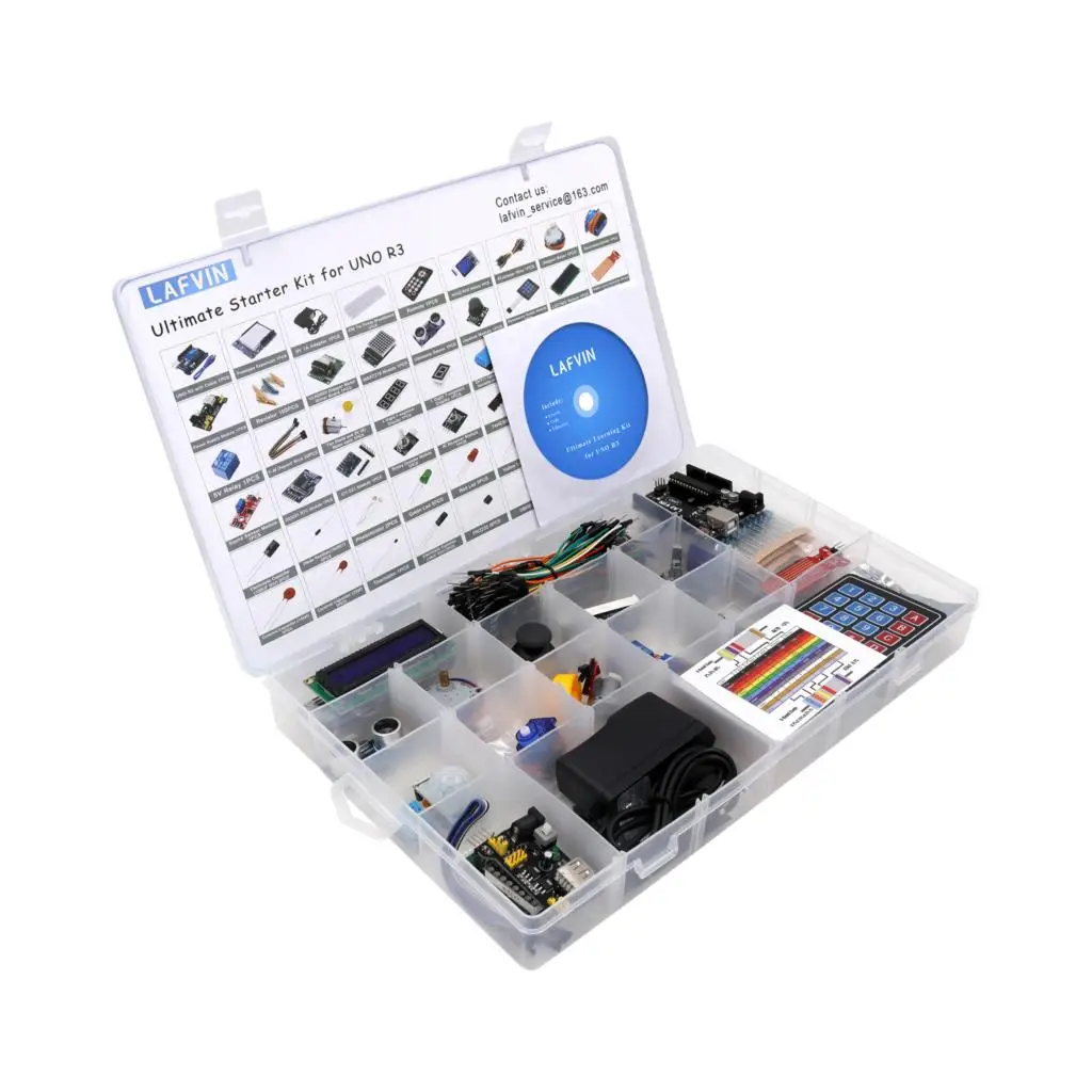 LAFVIN базовый стартовый набор/супер стартовый набор/полный стартовый набор для Arduino для UNO R3 с CD учебником