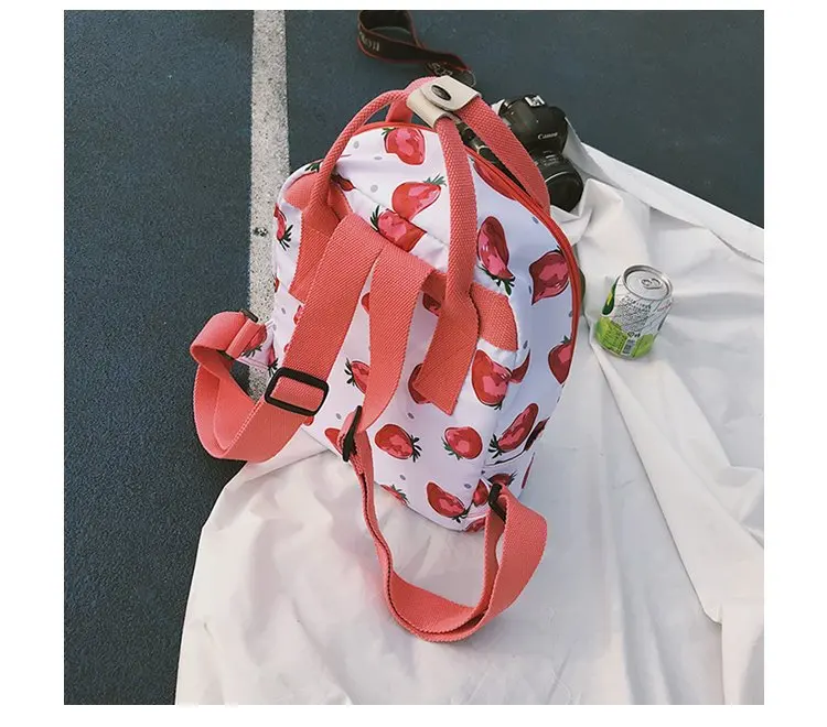 Женский милый маленький рюкзак с изображением Луны и дерева, водонепроницаемый рюкзак с принтом клубники и фруктов, переносная школьная сумка для девочек, рюкзак