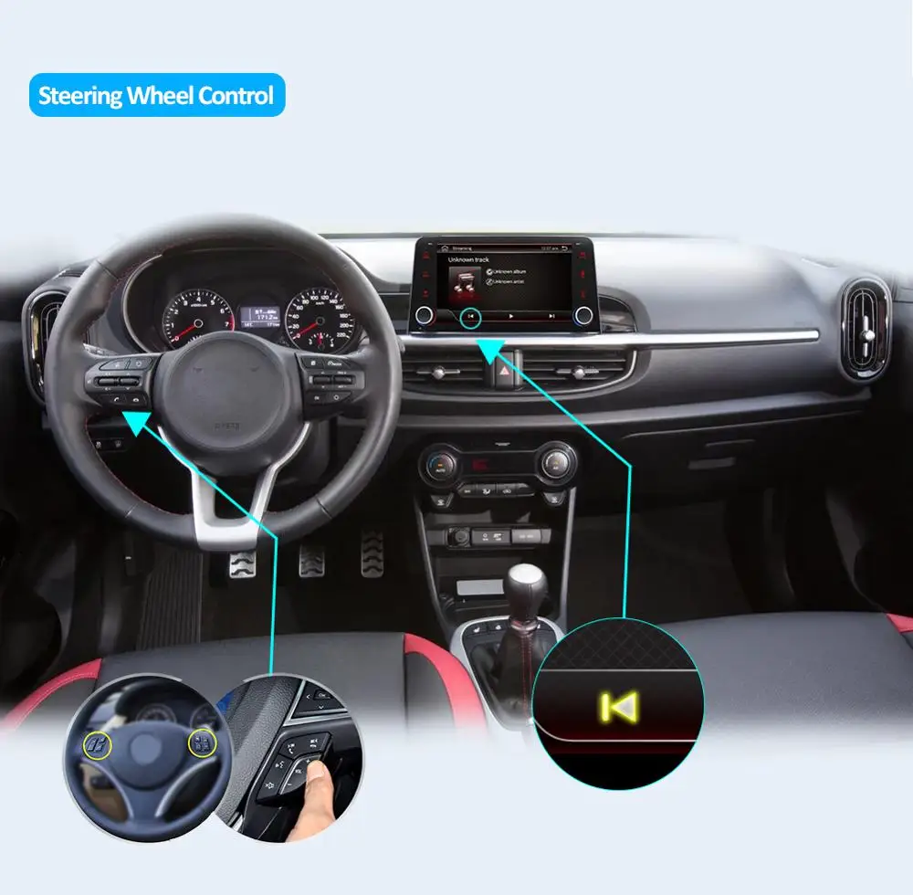 Discount Octa core 1 din Android 9.0 Car DVD GPS Navigation Multimedia Player Car Stereo for KIA Morning/Picanto 2017 Radio Headunit SWC 5