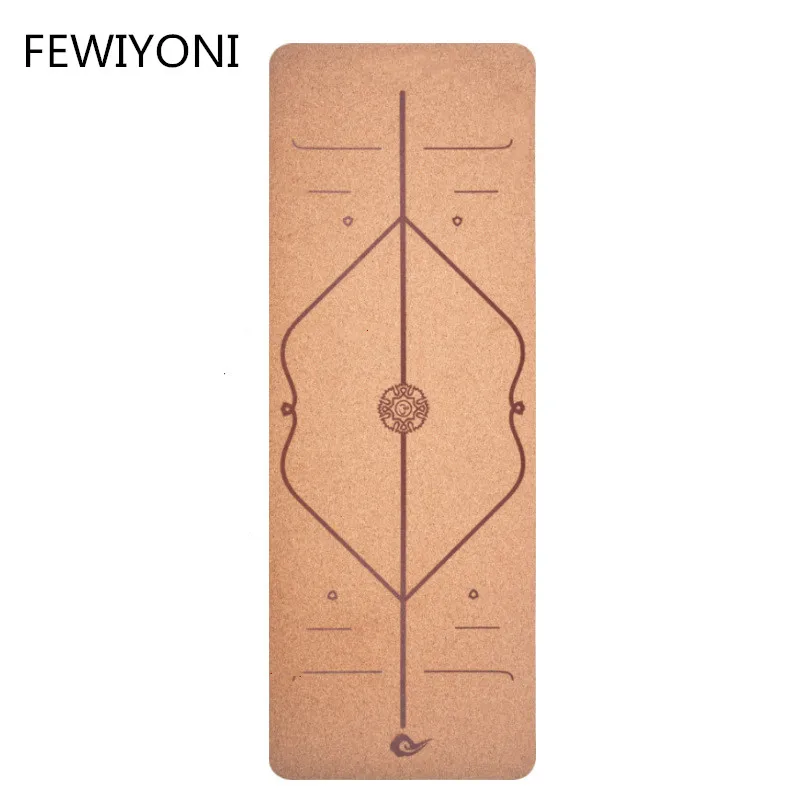 

FEWIYONI 6MM 183 * 68CM Cork Natural Rubber Yoga Mat Women's Fitness Mat Men's Pilates Gymnastics Mat Sports Mat