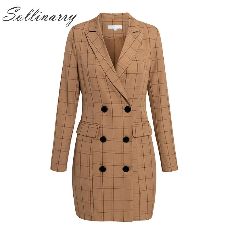 Sollinarry осенний блейзер с зубчатыми лацканами, пальто, платье для женщин, модный элегантный Блейзер на пуговицах, пальто, куртка для женщин, повседневный Блейзер OL