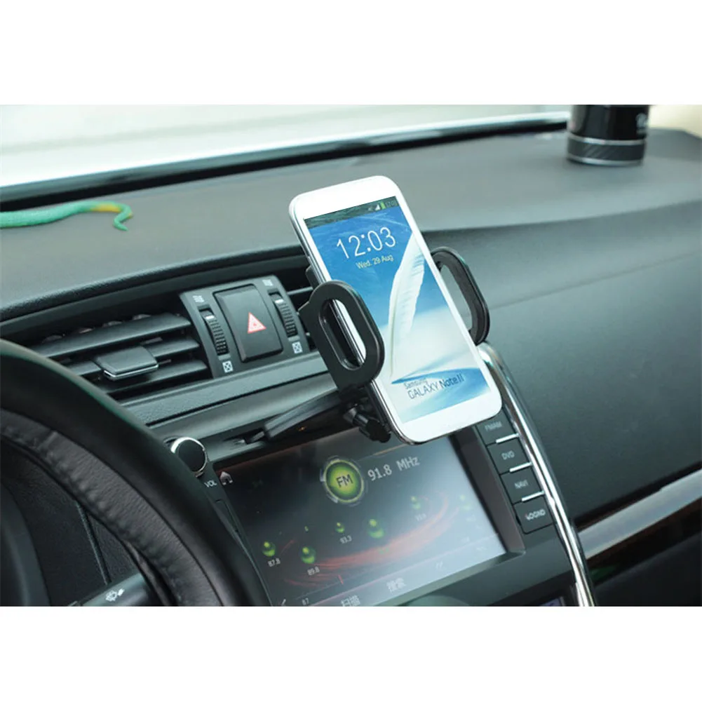 Автомобильный держатель Air Vent, устойчивый к царапинам, ударопрочный, универсальный CD порт, навигация, 360 градусов, многофункциональная Поворотная подставка для телефона, черный gps