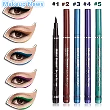 1 шт., 5 цветов, черный, коричневый, синий, фиолетовый, зеленый, жидкая подводка для глаз, Водостойкая Подводка для глаз, брендовая Косметика для макияжа глаз
