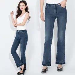 Популярные женские джинсы с высокой талией 2019 Осенние новые свободные джинсы с Талией Модные брюки с микро-рогом