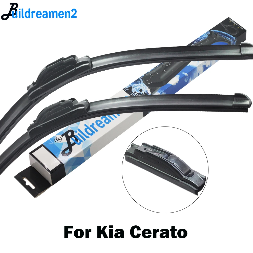 

Buildreamen2 Car Styling Wiper Blade Rubber Windscreen Wiper For Kia Cerato Sedan Hatchback Coupe Koup Fit Hook Arms 2004-2018