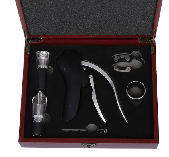 Red wine bottle opener gift set with wooden box in Openers from Home
