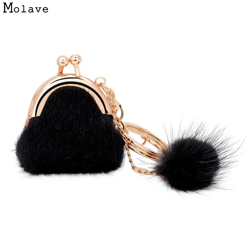 

Naivety 1PC Faux Rabbit Fur Ball Plush Ring Pendant For Handbag Bag 10S61029 drop shipping