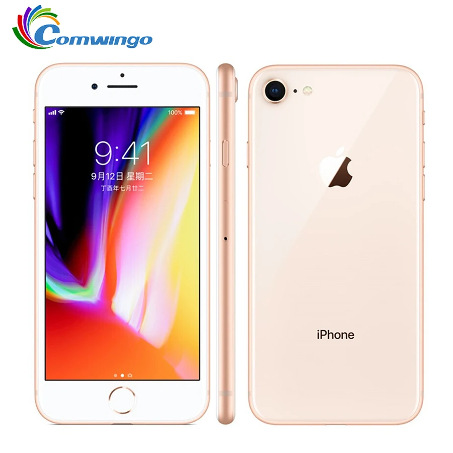 Original Apple iphone 8 Hexa Core 2 GB RAM ROM de 64 GB y 4,7 pulgadas que 12MP desbloqueado 1821 mAh iOS 11 LTE huella digital teléfono móvil iphone 8