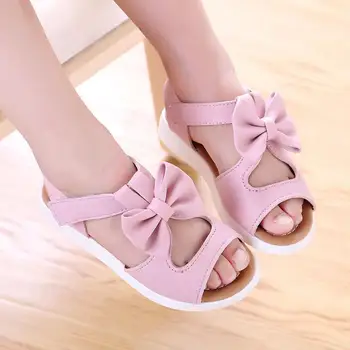 

Summer Kids Children Sandals Fashion Bowknot Girls Flat Pricness Shoes 0508