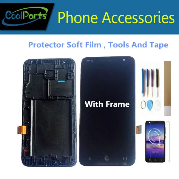 

With/Without F 1PC/Lot 5.0'' For Alcatel U5 HD 5047i 5047D OT5047 LCD Display+Touch Screen Digitizer Black Color With Kits