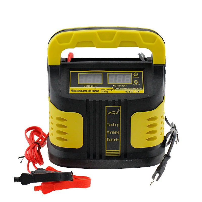 

12V 10A Motorcycle Car Battery Charger Fully Intelligent Repair Full Automatic110V/ 220V with LCD Display for Wet Dry Lead Acid
