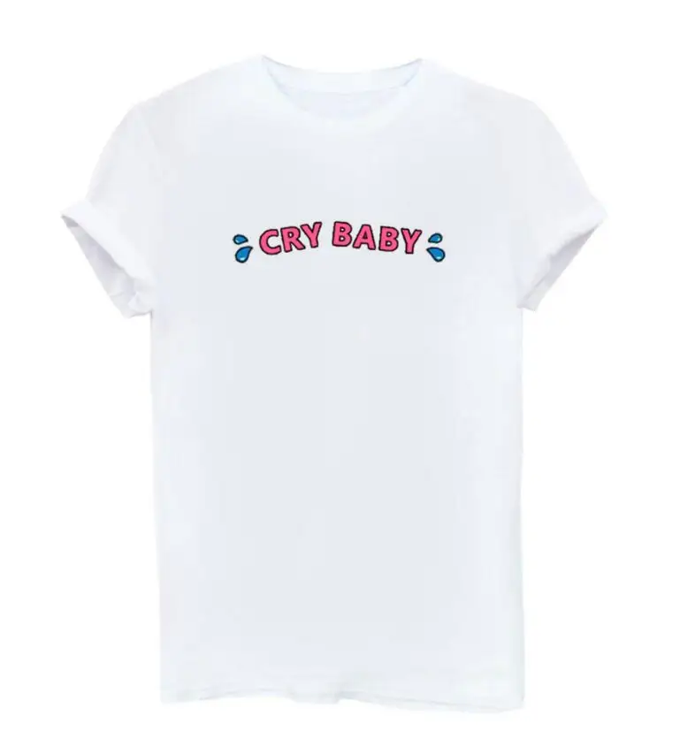 

Women Cry Baby T-Shirt Funny O-neck tops