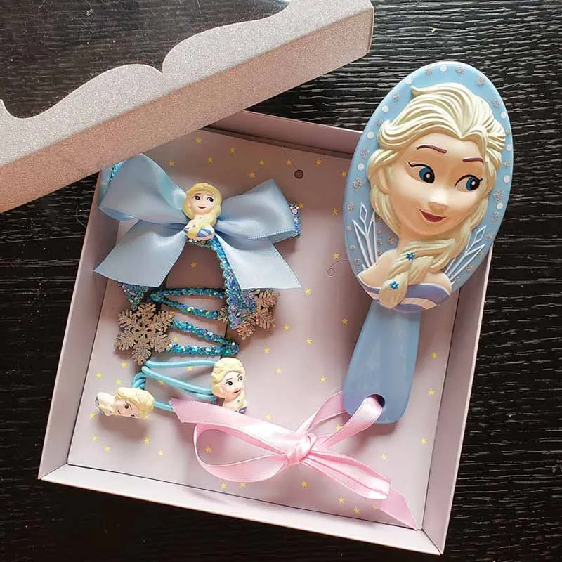 

Disney Frozen Pretend Play Hair Accessories Set Elsa Princess Girl Hair Accessories Hairpin Rubber Band Hair Comb Gift Box Toy