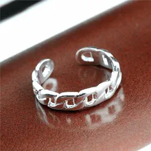 

2018 Simple fashion trend openwork pattern silver adjustable foot woman ring New Foot accessories