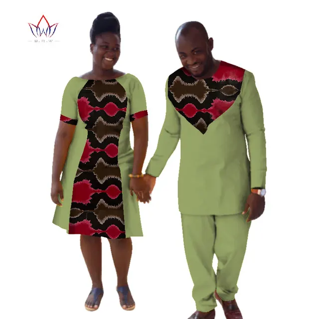 2019 New Lovers Womens Mens African Clothing Two Sets Matching Couples African Clothes Long