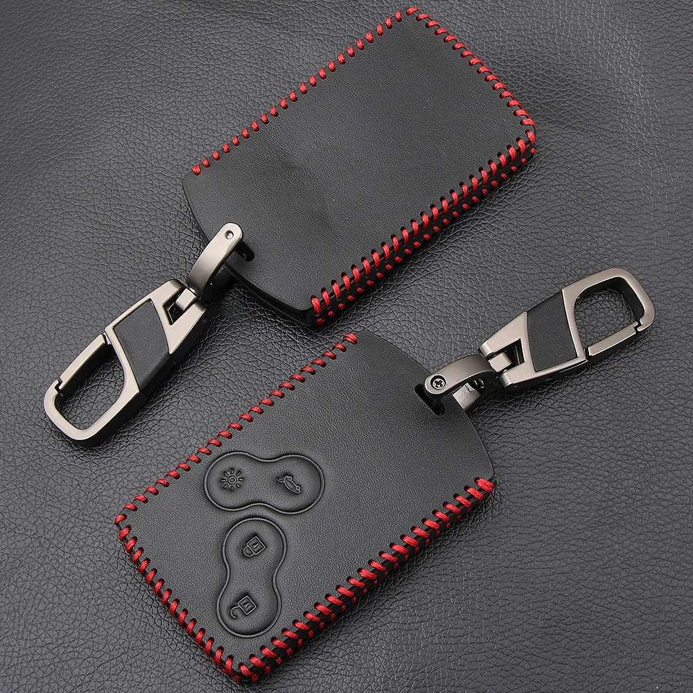 

Real Leather Key Case Cover Holder for Renault Koleos Laguna 2 3 Megane 1 2 3 Sandero Scenic Captur Clio Duster Fluence Car Keys