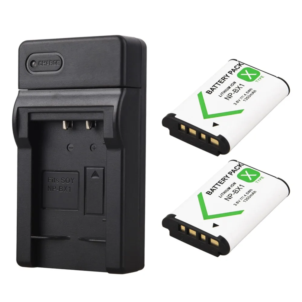 

2x1350mAh Bateria NP-BX1 NP BX1 Battery+ USB Charger for Sony DSC RX1 RX100 M3 M2 RX1R GWP88 PJ240E AS15 WX350 WX300 HX300 HX400