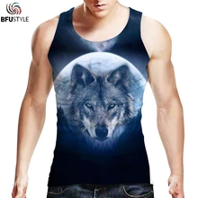 Мужские майки для фитнеса, мужские майки с 3D принтом, майка для бодибилдинга, брендовая майка с волком, Прямая поставка