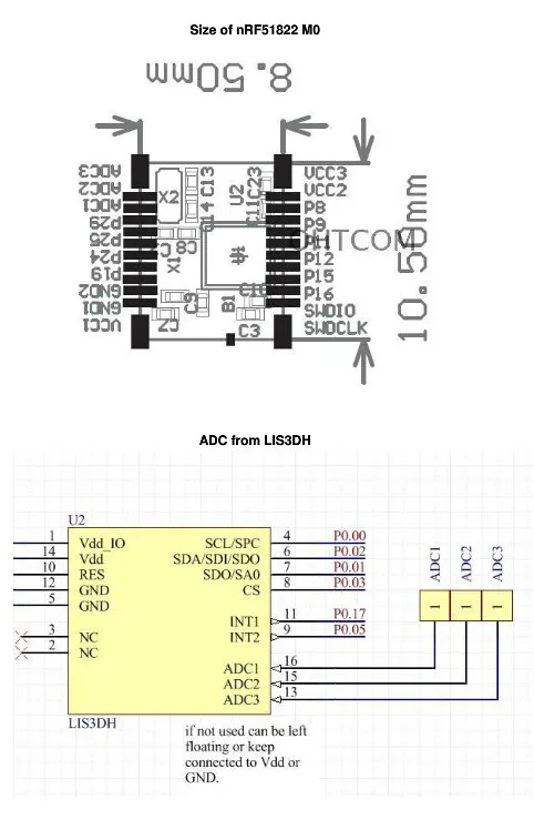 NRF51822 bluetooth модуль BLE с LIS3DH небольшого размера