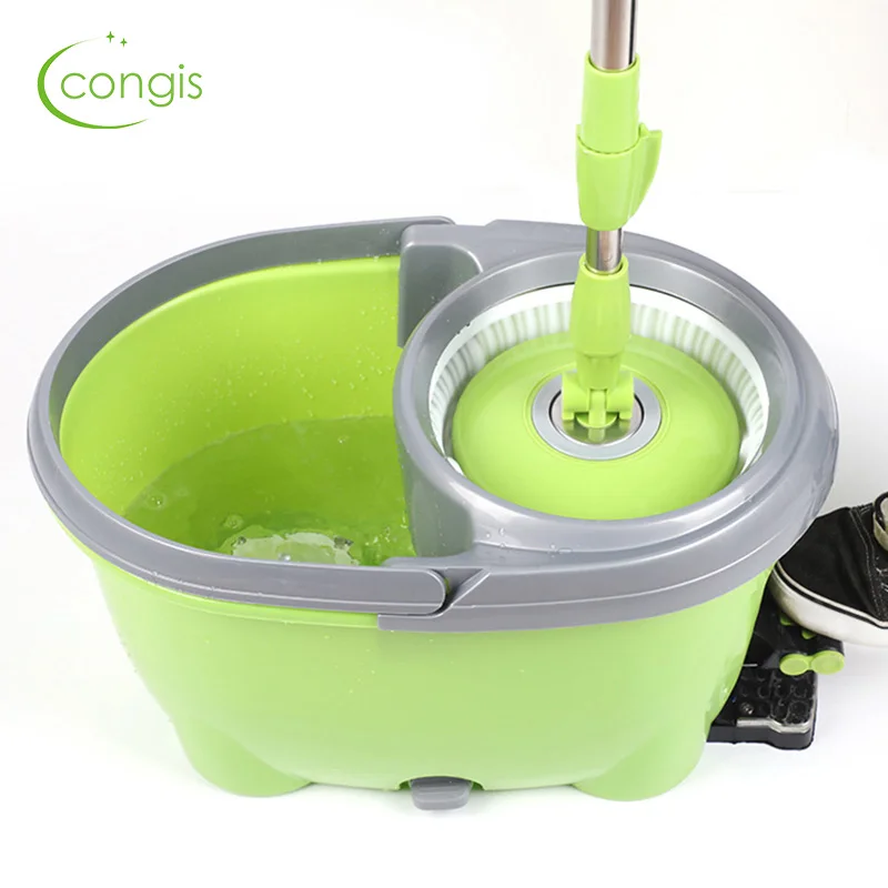 

Congis Four-drive Rotary Spinning mop Pedal Automatic Dehydration Dry Mops for house cleaning Home kitchen tools