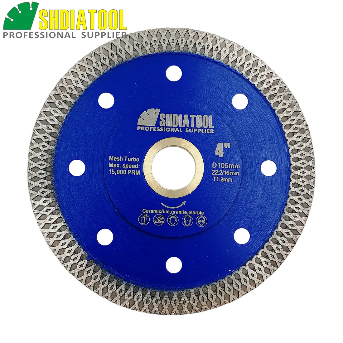 SHDIATOOL 5 шт. 4 "/105 мм 4,5"/115 мм 5 "/125 мм X Сетки Turbo Diamond пилы отрезной диск для Мрамор керамическая плитка