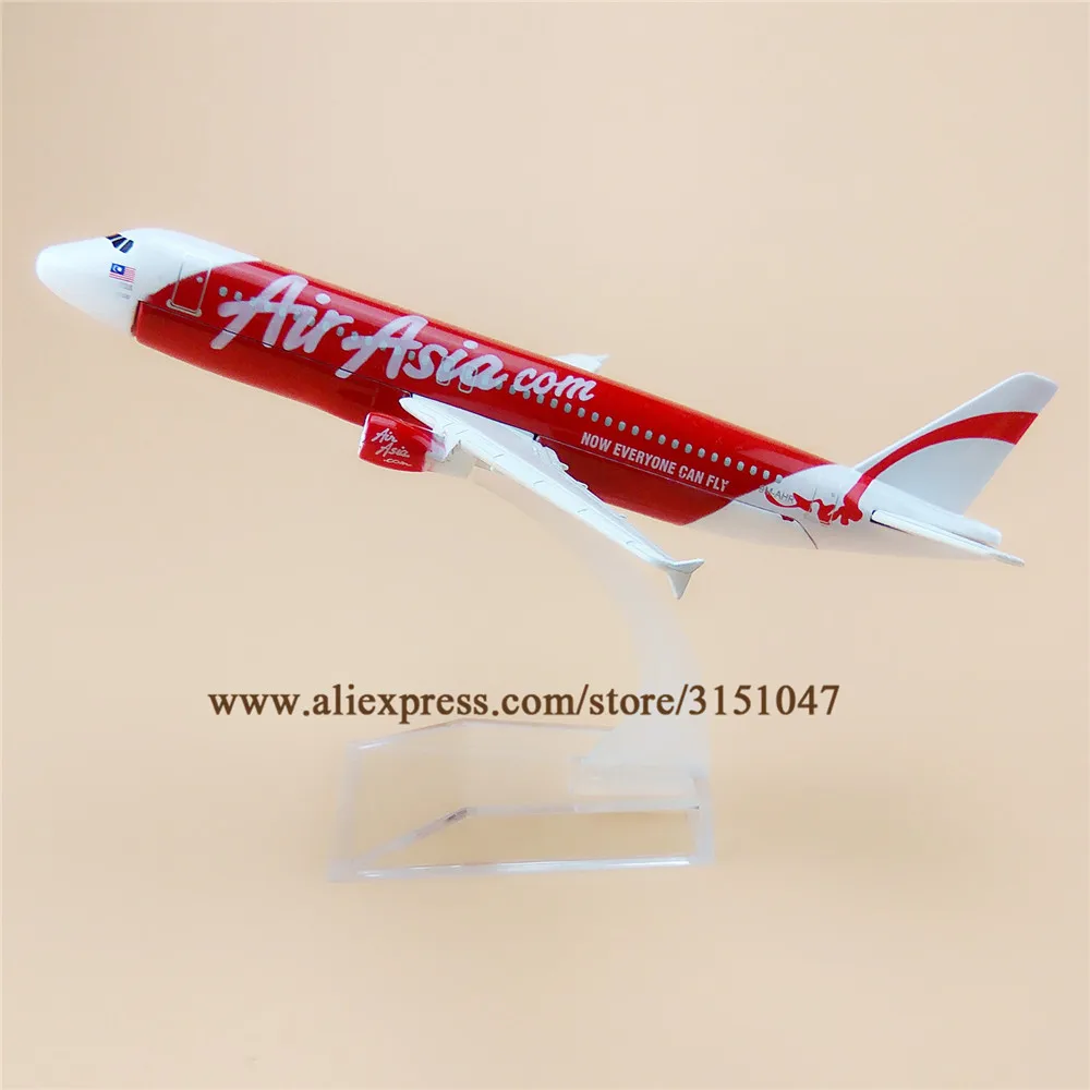 16 см сплав красный теперь каждый может летать Air Asia Airbus 320 A320 модель самолета