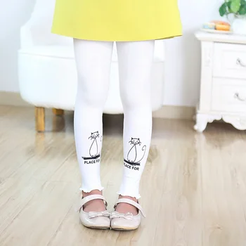 

Girl Pants Baby Leggings Spring Autumn Cartoon Cat Soft Full Cotton Trousers for Little Girl Comfortable Pink Black Gray 3-8 Y
